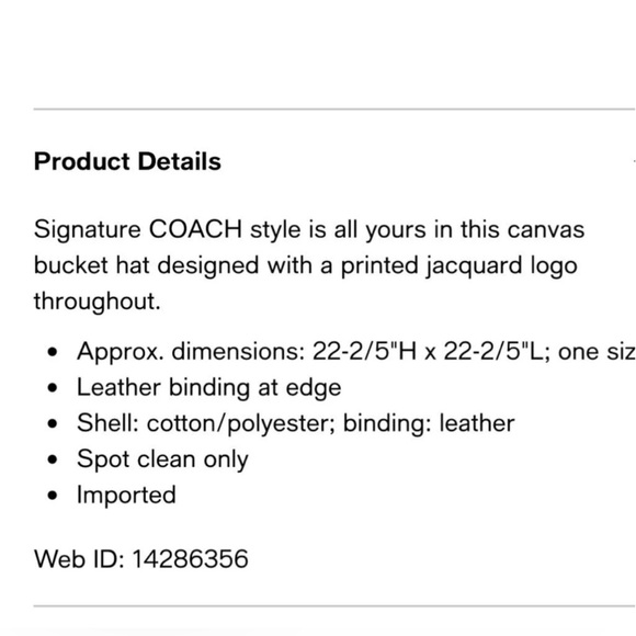 NEW! COACH Bucket Hat - Picture 6 of 7